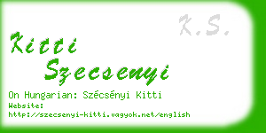 kitti szecsenyi business card